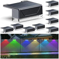 LIANGLOME 8PK Solar Fence Lights Outdoor - Warm White & RGB 6 Color, Dusk to Dawn Deck Light, IP65 Waterproof Garden Lights for Outside/Backyard/Railing/Step/Patio/Wall by LIANGLOME