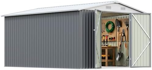 Patiowell 10x12 FT Outdoor Storage Shed, Gray - Image 2