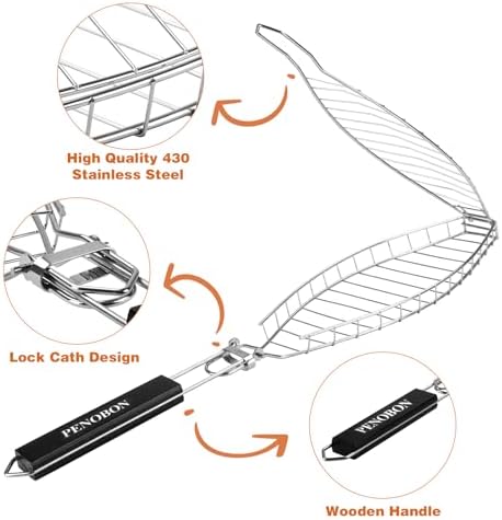 Fish Grill Basket, Perfect for Grilling Whole Fish, Seafood, Vegetables - Image 4