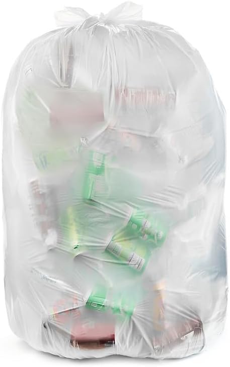 Aluf Plastics 33 Gallon 2 MIL (eq) Clear Heavy Duty Garbage Bags - 33" x 39" - Pack of 400 - For Industrial, Recycling, Storage, & Outdoor - Image 2