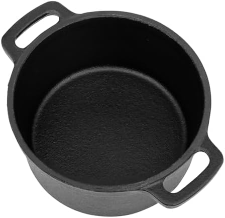 Flavehc Mini Cocotte 16 oz Pre-Seasoned Mini Dutch Oven 0.5 qt. Cast Iron Garlic Roaster for Oven Garlic Confit Pot Ramekins with Lids Oven Safe Set of 2 - Image 5