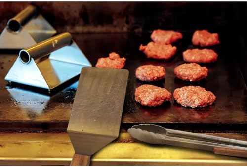 Tongs and Spatula Set of 3, Heavy Duty Stainless Steel, Wood Handle - Image 6