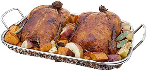 Outset 76359 Stainless Steel Grill Roasting Basket Silver - Image 4