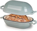 Enameled Cast Iron Dutch Oven for Sourdough Bread Baking,11 x 7 Inch Oval Cast Iron Bread Pan with Lid,Dutch Oven for Homemade Sourdough Baking,5 QT Meatloaf Pan,Oven Safe by FRRLY