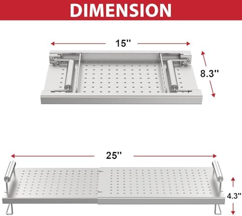Griddle Warming Rack for Blackstone 17 22 28 36 Inch Griddles, Adjustable Grill Warming Rack for Blackstone Weber Charbroil and Most Tabletop Griddle Accessories - Image 4