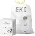 EKO 13 Gallon / 40-60 Liter,110 Count Drawstring Trash Bags, Extra-Strong Unscented Garbage Bags, Easy-Dispense Roll for Kitchen & Household Use, Resists Tears, Leaks and Punctures, Code F, White by Unknown