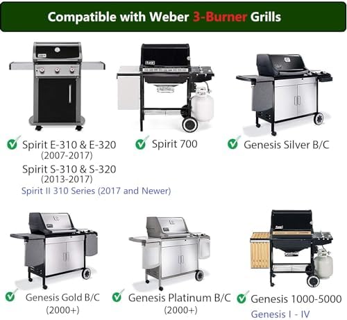 Hongso 7638 Polished Enameled Cast Iron Grill Grates for Weber Spirit 300 - Image 2