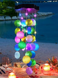 Toodour Solar Wind Chimes for Outside, Hanging Pastel Lights with 2 Modes by Toodour