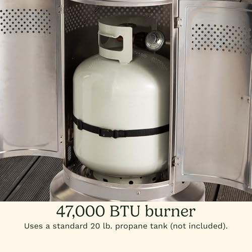 Cuisinart COH-300 Propane Push Start Ignition, 47,000 BTU Burner, Heats up to 200 sq. ft, 32" (L) x 85" (H), Stainless Steel Outdoor Patio Heater - Image 6