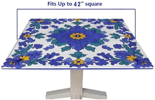 Folding Table Tablecloth Fitted, Mexican Talavera Pattern Printed on Fade Resistant Card Table Covers, Use for Kitchen Patio Restaurant, Fit for 42" x 42" Square Tables - Image 5