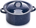 IMUSA USA C20666-1062810W Speckled Enamel Stock Pot with Lid, 4 Quart, Blue by VisitIMUSA
