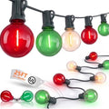 25FT G40 LED Red Green White Outdoor String Lights, 27 Shatterproof Bulbs by Goothy