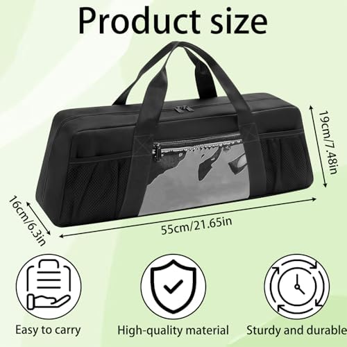 Grill Tool Storage Bag for BBQ Utensils up to 22" – Large BBQ Utensil Organizer with Pockets, Portable Barbecue Accessories Carrying Case for Camping, Outdoor Cooking (Bag Only, Black) - Image 2