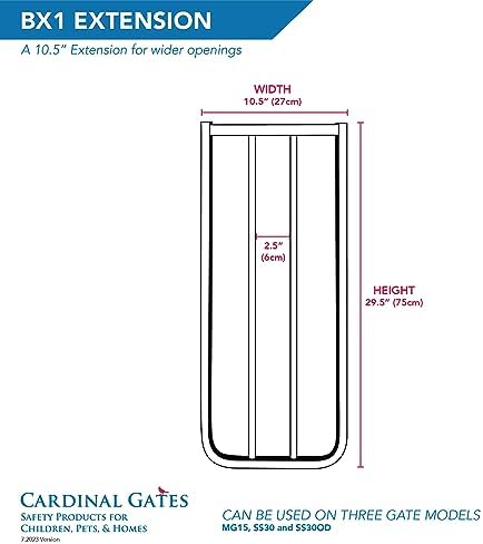 Cardinal Gates BX1 10.5 in Baby Gate Extension, Black - Image 3