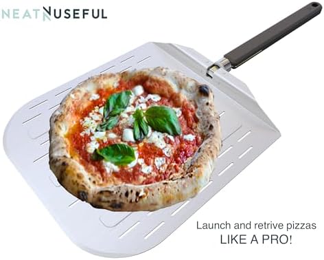 12-Inch Aluminum Pizza Peel with Long Foldable Handle - Image 2