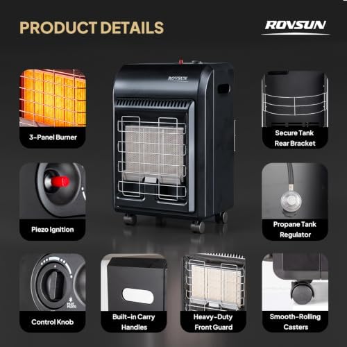 ROVSUN 18000 BTU Portable Propane Heater for Indoor & Outdoor Use with ODS - Image 3
