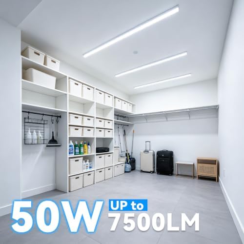 SHOPLED 4FT LED Shop Light, 50W 7500LM D-Shape, Linkable 6000K Cool White - Image 2