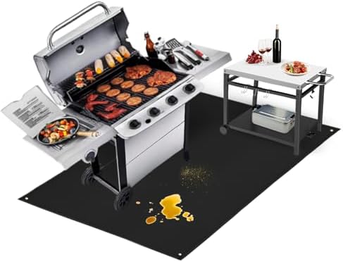 TOHONFOO Large Grill Mats for Outdoor Grill Deck Protector 60 x 48 x 0.04in by TOHONFOO