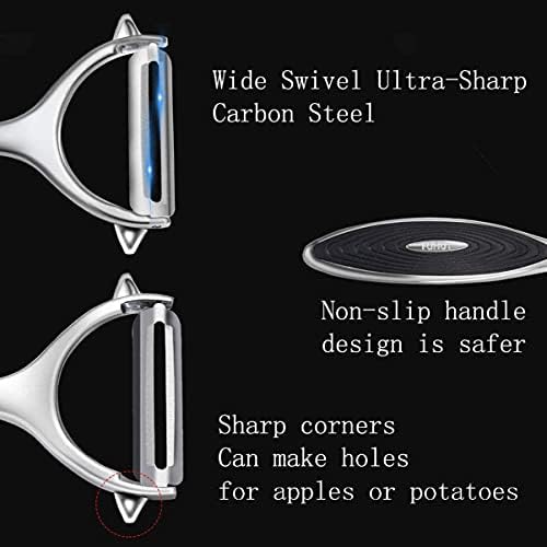FUHUY Vegetable, Apple Peelers for kitchen, Fruit, Carrot, Veggie, Potatoes Peeler, Y-Shaped and I-Shaped Stainless Steel Peelers, with Ergonomic Non-Slip Handle & Sharp Blade, Good Sturdy (2PCS) - Image 5