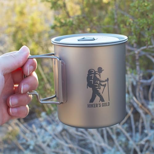 Hiker's Gold 750 ml Titanium Pot for Backpacking, Camping, Hiking - Image 4