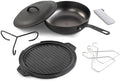 GSI Outdoors Guidecast Cast Iron Cookset, 10 in Frypan, Lid & Griddle by GSIOutdoors