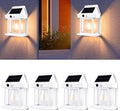 4 Pack Solar Wall Lights Outdoor with Motion Sensor, Vintage Solar Wall Lanterns, Dusk to Dawn IP65 Waterproof Solar Lights for Porch Patio Garage Fence Yard Garden (4, White) by Unknown