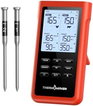 ThermoMaven 3000FT Wireless Meat Thermometer, No App Needed, 2 Probes by ThermoMaven