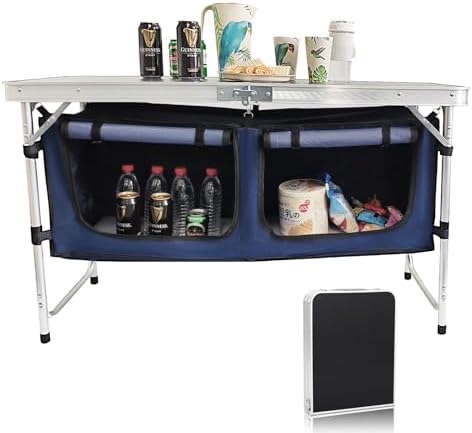 Camp Field Camping Folding Aluminum Table with Adjustable Legs for Outdoor Travel Beach, Backyards, BBQ, Party and Picnic Foldable Table by CampField