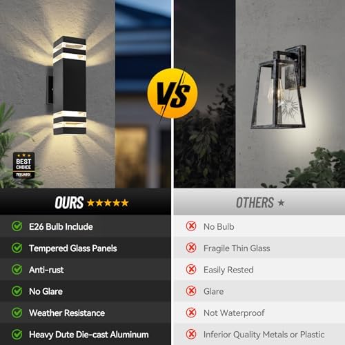 Outdoor Wall Sconce 2-Pack, Outdoor Lights with Dusk to Dawn Sensor - Image 5