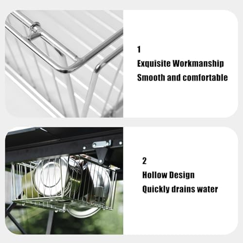 Basket for Grill Table Stainless Steel Foldable Holder - Image 4