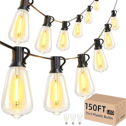 Svater Outdoor String Lights 150 FT Outside Patio Light 78 LED Bulbs by Svater