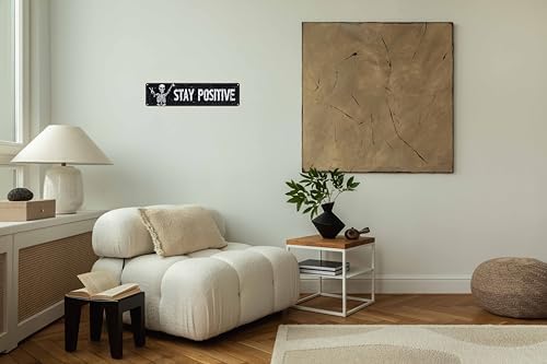 Stay Positive Metal Wall Sign 4x16in Boho Inspirational Plaque for Bedroom Office Living Room Nursery Home Decor - Image 5