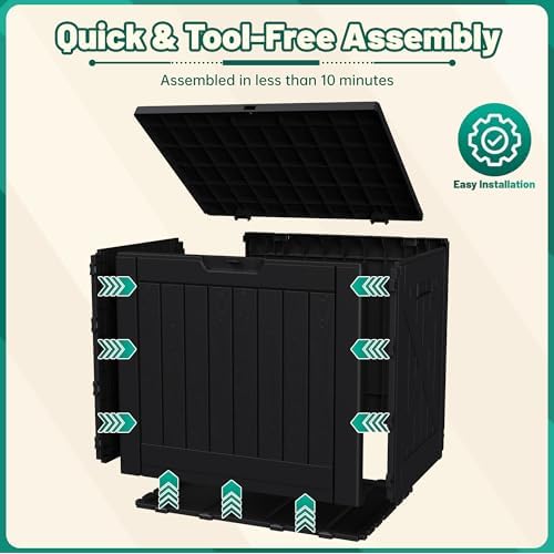 Devoko 40 Gallon Deck Box Lockable Outdoor Storage Box Waterproof for Patio - Image 5