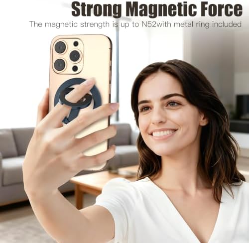 Magnetic Phone Ring for MagSafe Dual-Sided Magnetic Phone Grip Magnet Phone Stand Grip Compatible with iPhone 17/16/15/14/13 Pro Max Plus Mag Safe Accessory for Car Mounts (Blue) - Image 2