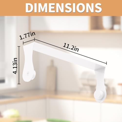 Paper Towel Holder Under Cabinet, Wall Mount,Adhesive or Drilling, White - Image 6