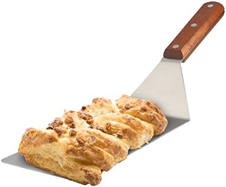 8” Extra-Large Sturdy Stainless Steel Spatula Hamburger Turner with Strong Wooden Handle – Professional Commercial Food Flipper Scraper for Grilling Cooking, Baking for Your Flat Top Restaurants - Image 4