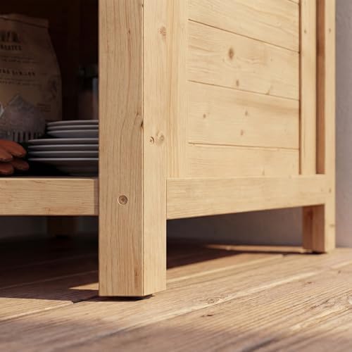 MOUMON Corner Patio Kitchen Storage Cabinet with Stainless Steel Countertop - Image 7