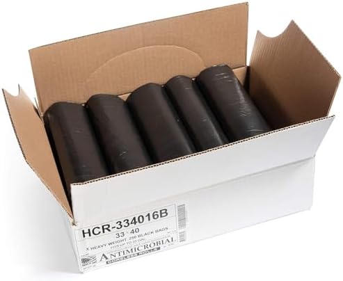 Aluf Plastics 33 Gal Black Trash Bags, 16 Micron (EQ.), 33" x 40" - Image 2