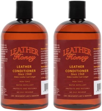 Leather Honey Best Leather Conditioner Since 1968. for Use on Leather Apparel, Furniture, Auto Interiors, Shoes, Bags and Accessories. Non-Toxic and Made in the USA! (Pack of 2) by LeatherHoney