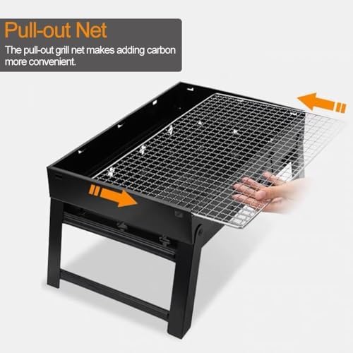 Portable Charcoal Grill Foldable 17" BBQ Charcoal Grill Compact Tabletop Barbecue Grill Small BBQ Grill for Outdoor Travel Backyard Picnic Beach - Image 7