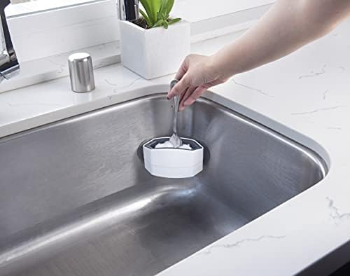 Cutlery Cleaner Brush, Suctioned in-Sink Silverware Scrubber, Non-Scratch Bristles, Easily Clean Utensils and Sharp Knives, Convenient Kitchen Gadget, White - Image 3