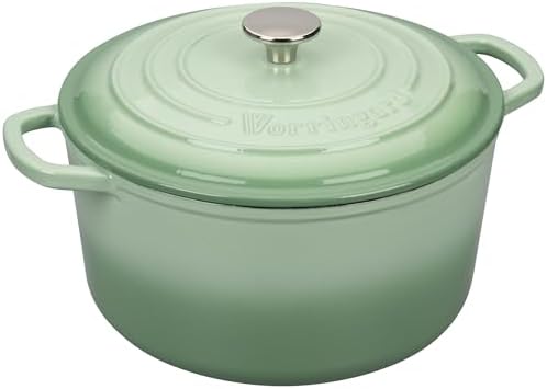 VORRINGARD Enameled Cast Iron Dutch Oven Pot with Lid, for Sourdough Bread Baking, Round Dutch Ovens, 4.5 Quart, Green - Image 6
