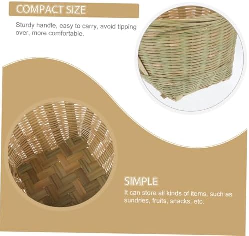 BESPORTBLE 4pcs Woven Storage Basket Handle Picnic Fruit Collection Baskets Rustic Home Decor for Outdoor Activities and Kitchen Organization - Image 7