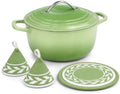 Winado 7.5 Qt Enameled Cast Iron Dutch Oven Pot with Lid, Green Ombre by Winado
