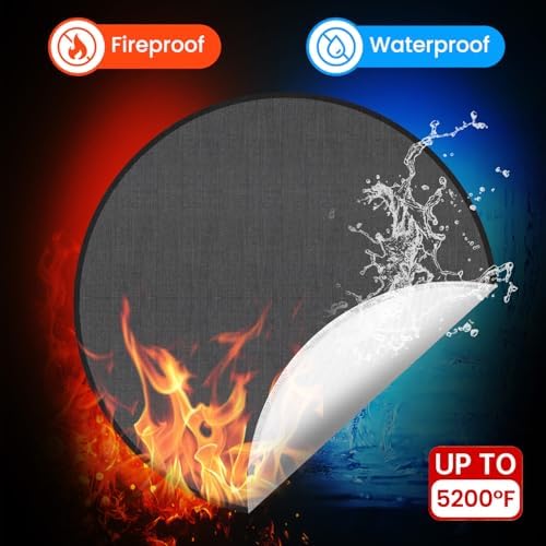 4-Layer Deck Protector 5200℉, Fire Pit Mat 36'', Fire Pit Pad, Fire Pit Accessories, Burn Barrel, Under Grill Mat, BBQ Mat, Patio Shield, Fire Retardant Base Pad for Outdoors - Image 4