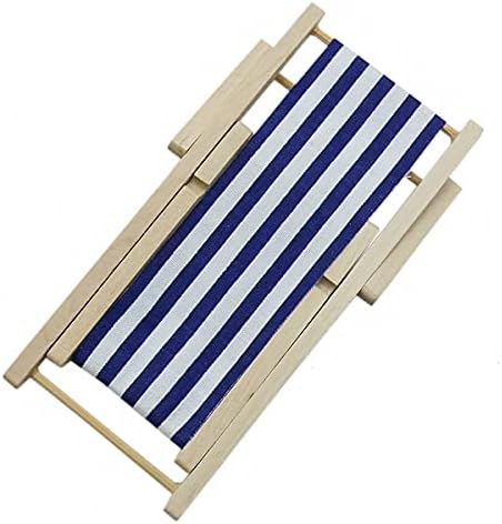 Dollhouse Miniature Furniture Accessories Foldable Wooden Beach Chair Mini Longue Deck Chair Doll House Ornament Kits for DIY Fairy Garden Dollhouse Decoration - Pack of 4 - Image 4
