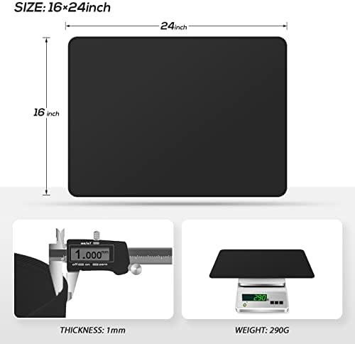 FLASLD Heat Resistant Mat for Air Fryer Site on, Fireproof Silicone Mats for Kitchen Counter, Countertop Protector, No-slip and Waterproof (Black, 16"X24") - Image 6