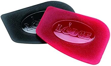 Lodge Cast Iron Pan Scrapers, 2 Pack, Red and Black by Lodge