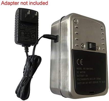 Universal Stainless Steel 304 Quiet Battery Powered Rotisserie Motor Cordless for Barbecue Grilling Camping, Dual use as Battery Motor and AC BBQ Motor(Battery and AC Adapter not Included) - Image 6