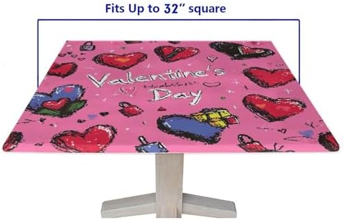 Square Tablecloth, Love is in The Air Pattern Printed on Polyester Table Cover Square, Ideal for Buffet Catering Community, Fit for 32" x 32" Square Tables - Image 5
